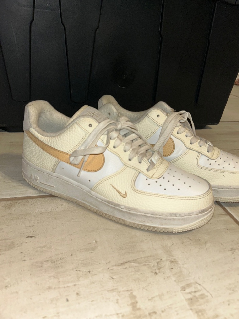 🤍✨ Nike Air Force 1 White / Cream / Tan Sneakers – Classic Everyday Shoes ✨🤍